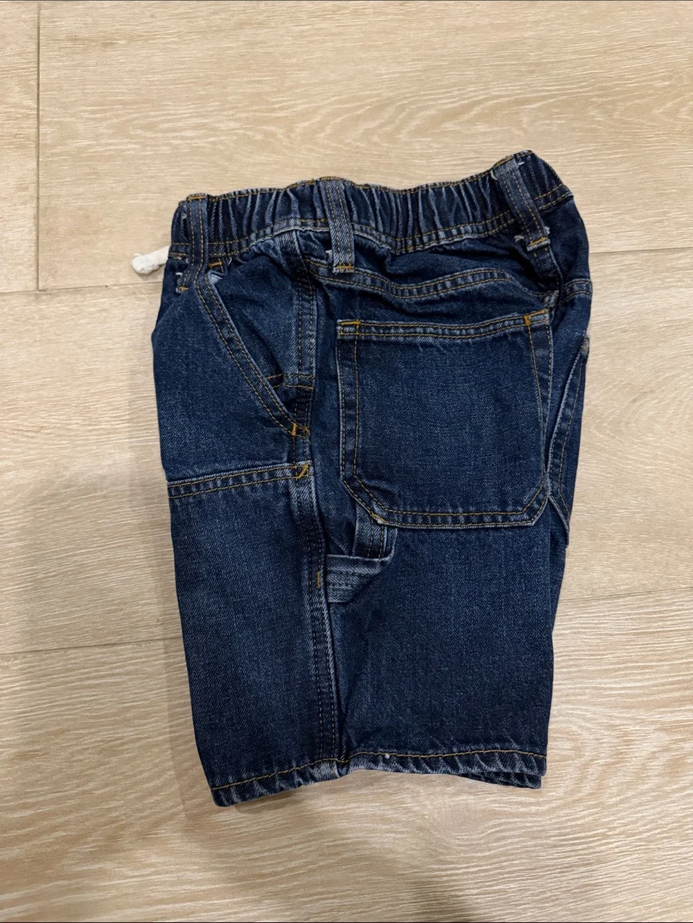 GAP Kids Dark Blue Denim Shorts with White Drawstring